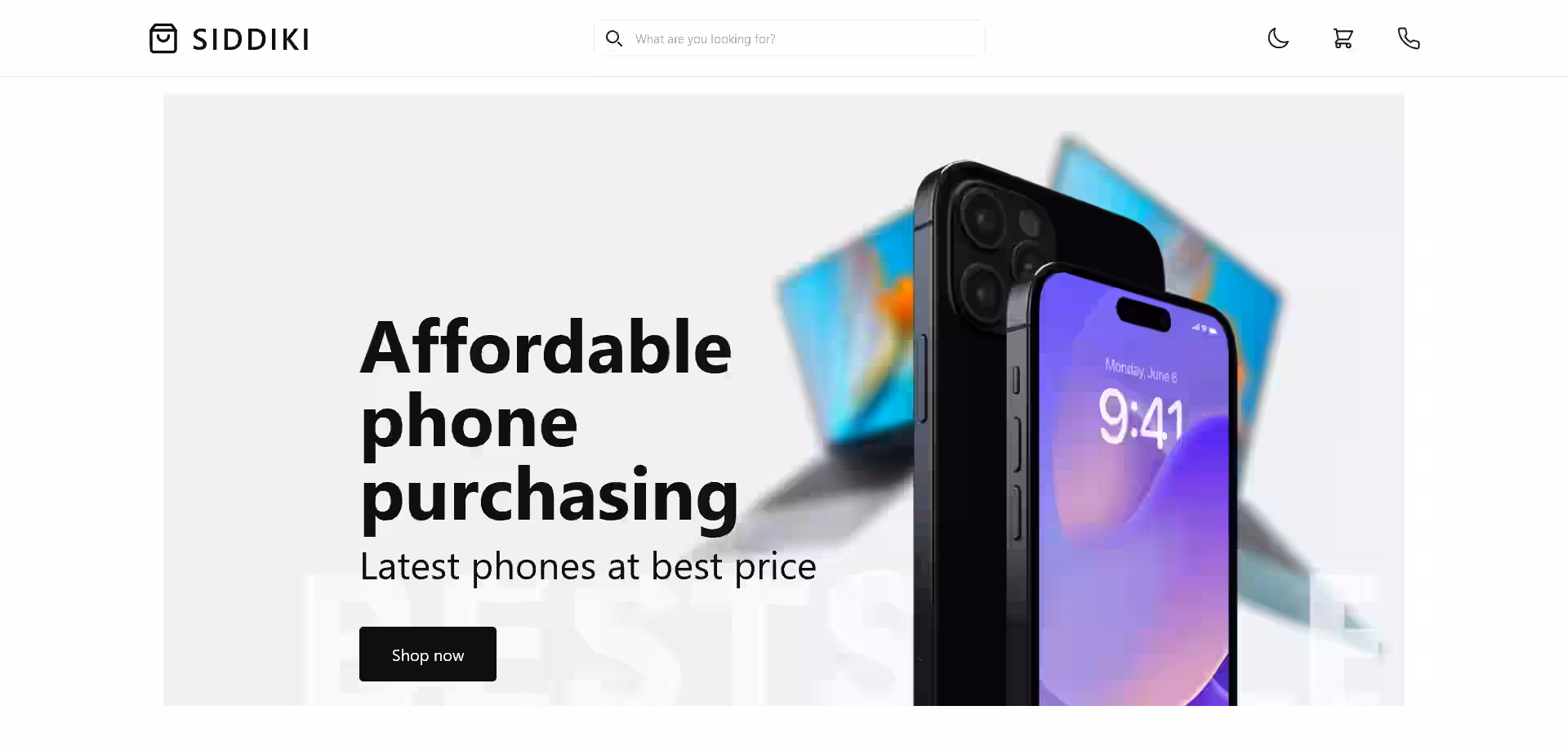 Phone Shop E-commerce Landing Page